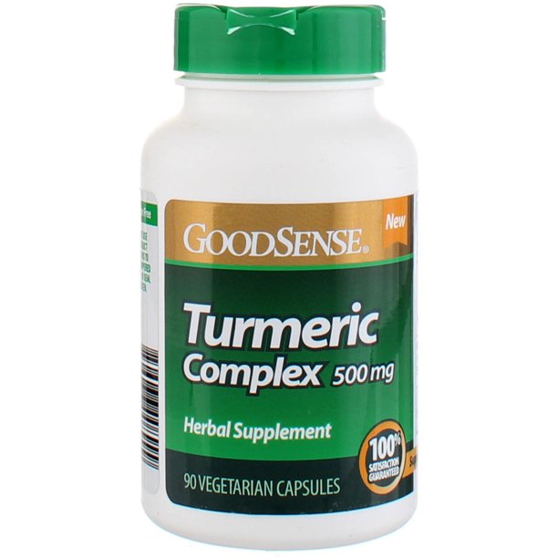 GOODSENSE TURMERIC COMPLEX 500 MG HERBAL SUPPLEMENT 90 VEGETARIAN CAPSULES