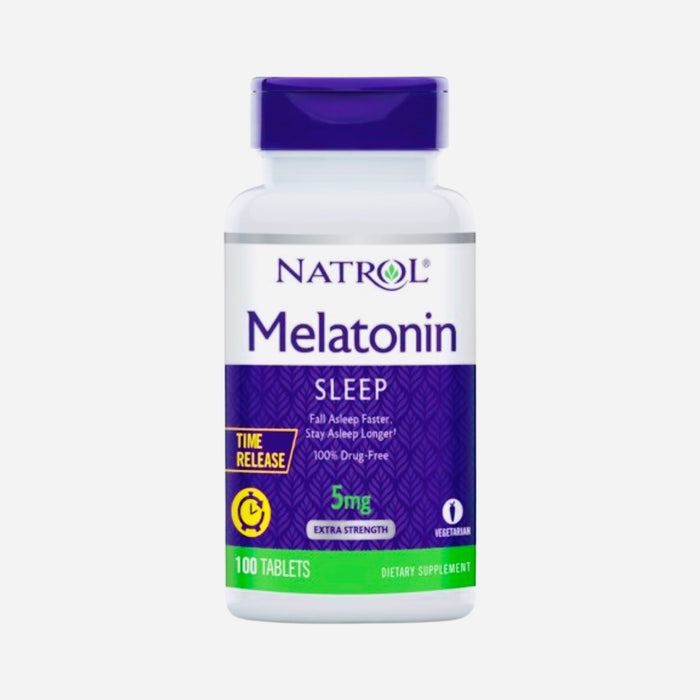 Natrol Melatonin 5mg, Sleep Support, Extra Strength, Time Release Tablets, 100ct