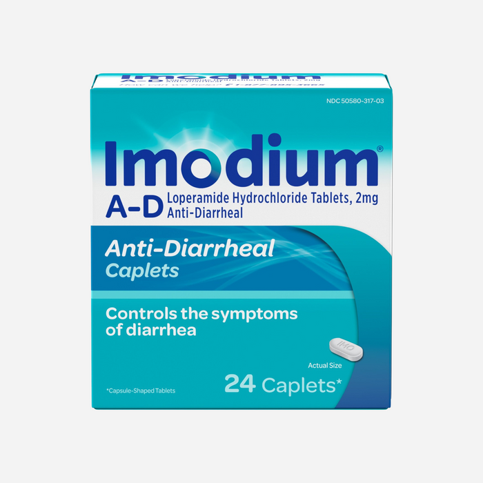 Imodium A-D Loperamide Hydrochloride Tablets, Anti-Diarrheal Caplets, 24 ct.