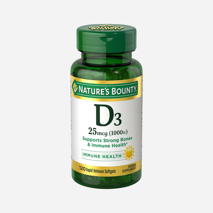 Nature's Bounty - Vitamin D3 Softgels, 25 mcg (1000 IU), 120 Ct